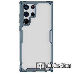 NILLKIN Nature műanyag védő tok / hátlap - ÁTLÁTSZÓ / KÉK - szilikon szegély, erősített sarkok, ERŐS VÉDELEM! - SAMSUNG Galaxy S22 Ultra 5G (SM-S908) - GYÁRI kép