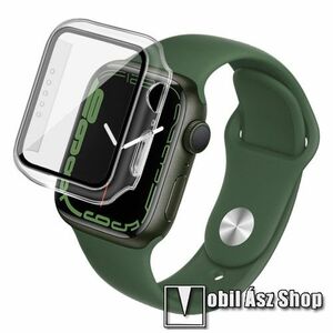 IMAK Drop-proof okosóra műanyag védő tok / keret - előlapvédő edzett üveg - ÁTLÁTSZÓ - APPLE Watch Series 7 (41mm) / Series 8 (41mm) / Series 9 (41mm) - GYÁRI kép