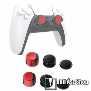 IPEGA PG-P5006 analóg kar védő szilikon kupak szett - 6db / készlet, 3 különböző magasságú, csúszásgátlós, SONY Playstation 5 (PS5) kontrollerekhez, méretek : 21x21x7mm, 21x21x15mm, 21x21x16mm - FEKETE / PIROS - GYÁRI kép