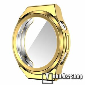 Okosóra szilikon védő tok / keret - GALVANIZÁLT ARANY - Szilikon előlapvédő is! - HUAWEI Watch GT Runner / Watch GT 3 SE kép