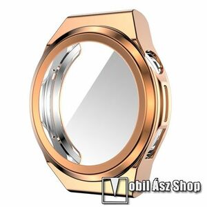 Okosóra szilikon védő tok / keret - GALVANIZÁLT ROSE GOLD - Szilikon előlapvédő is! - HUAWEI Watch GT Runner / Watch GT 3 SE kép