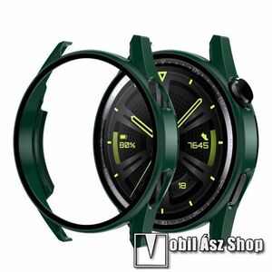 Okosóra műanyag védő tok / keret - ZÖLD - 9H edzett üveg előlap védő is! - HUAWEI Watch GT 3 42mm kép