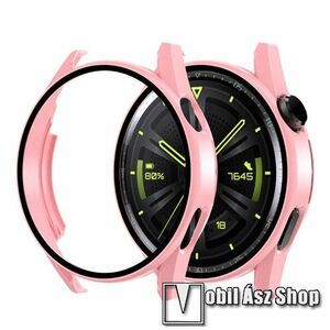 Okosóra műanyag védő tok / keret - ROSE GOLD - 9H edzett üveg előlap védő is! - HUAWEI Watch GT 3 46mm kép