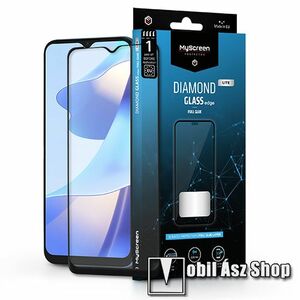 MYSCREEN DIAMOND GLASS LITE EDGE előlap védő karcálló edzett üveg - FEKETE - 9H, 0.33 mm, A teljes felületén tapad - A TELJES KIJELZŐT VÉDI! - Oppo A16 / A16s / A54s - GYÁRI kép