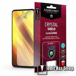 MYSCREEN CRYSTAL BacteriaFREE képernyővédő fólia - CRYSTAL - 1db, törlőkendővel, antibakteriális, A képernyő sík részét védi! - Xiaomi Poco X3 / X3 NFC / X3 Pro / Mi 10T Lite 5G / Mi 10i 5G / Note 9 Pro 5G - GYÁRI kép
