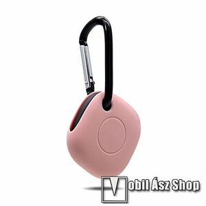Szilikon védő tok Samsung SmartTag-hez - karabiner - RÓZSASZÍN kép