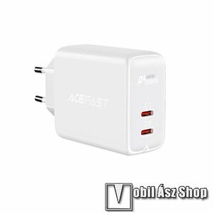 ACEFAST A9 hálózati töltő - 2x Type-C aljzat, 40W, V0 tűzálló anyag, Type-C 1: 20W, Type-C 2: 20W, PD gyorstöltés támogatás, kábel NÉLKÜL! - FEHÉR - GYÁRI kép