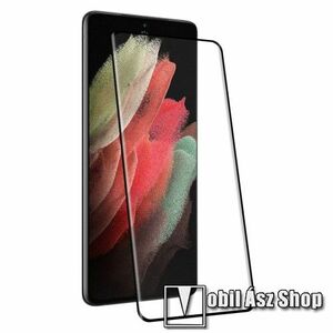 HAT PRINCE 3D curved előlapvédő karcálló edzett üveg - 9H, 0, 26mm, ujjlenyomatolvasó támogatás, A teljes felületén tapad - A TELJES KIJELZŐT VÉDI! - FEKETE - SAMSUNG Galaxy S22 Ultra 5G - GYÁRI kép