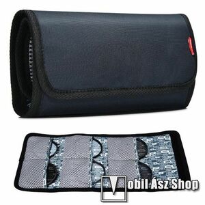 CADEN CWATCUN H5 UNIVERZÁLIS kameralencse hordozó / szűrő tartó fényképezőgépekhez - FEKETE - összecsukható, 6 zsebes kialakítás, max. 86mm-es lencsékhez, víz- és porálló, tépőzáras záródás - nyitott méret: 424 x 198mm, csukott: 198 x 114 x 45mm kép