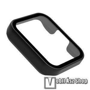 Okosóra műanyag védő tok / keret - FEKETE - 9H edzett üveg előlap védő is! - Xiaomi Redmi Watch 2 Lite kép