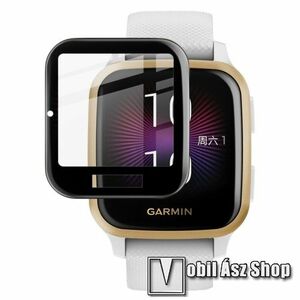 IMAK Flexible Nano Glass rugalmas edzett üveg - 1db, 9H, 3D, A teljes felületén tapad! - A TELJES ELŐLAPOT VÉDI! - FEKETE - Garmin Venu SQ / SQ Music / Venu SQ 2 / Venu SQ 2 Music - GYÁRI kép