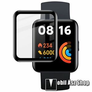 IMAK Flexible Nano Glass rugalmas edzett üveg - 1db, 9H, 3D, A teljes felületén tapad! - A TELJES ELŐLAPOT VÉDI! - FEKETE - Xiaomi Redmi Watch 2 Lite - GYÁRI kép