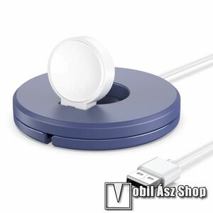 Okosóra USB töltő / dokkoló - KÉK - 5W, 2m hosszú kábel - SAMSUNG Galaxy Watch Active / Watch Active2 40mm / 44mm / Watch4 Classic 46mm / 42mm / Watch4 40mm / 44mm kép