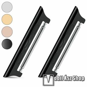 Okosóra fém csatlakozó - 1 pár (2db), 22mm-es szíjakkal kompatibilis - FEKETE - Apple Watch Series 1/2/3 42mm / 4/5/6/SE 44mm / 7/8 45mm / 10 46mm / Ultra / Ultra 2 49mm kép
