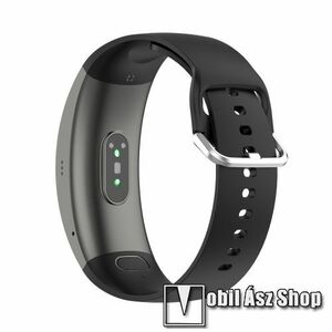 Okosóra szíj - szilikon - FEKETE - L-es méret, 118mm+78mm hosszú, csavarhuzóval - Xiaomi Amazfit X kép