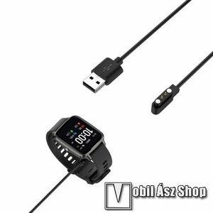 Okosóra mágneses USB töltő - FEKETE - 1m hosszú - Xiaomi Haylou GST LS09B / Willful IP68 / ID205L / SW021 / Realme Watch 3 kép