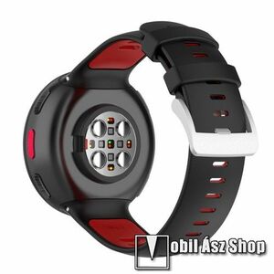 Okosóra szíj - szilikon, 140mm + 91mm hosszú - FEKETE / PIROS - Polar Vantage V2 kép