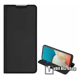 DUX DUCIS Skin Pro Series slim design notesz / mappa tok - FEKETE - asztali tartó funkciós, oldalra nyíló, rejtett mágneses záródás, bankkártyatartó zseb, szilikon belső - SAMSUNG Galaxy A53 5G (SM-A536U) - GYÁRI kép