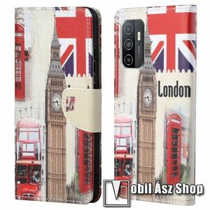 Notesz / mappa tok - LONDON MINTÁS - oldalra nyíló, rejtett mágneses záródás, bankkártyatartó zsebek, asztali tartó funkció, szilikon belső - SAMSUNG Galaxy A53 5G (SM-A536U) kép