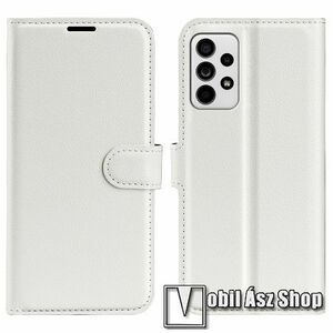 WALLET notesz tok / flip tok - FEHÉR - asztali tartó funkciós, oldalra nyíló, rejtett mágneses záródás, bankkártyatartó zseb, szilikon belső - SAMSUNG Galaxy A33 5G (SM-A336) kép