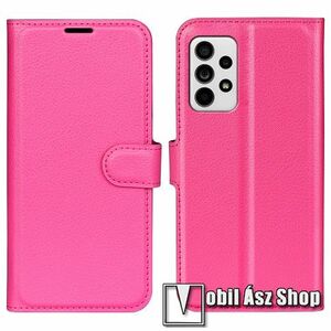 WALLET notesz tok / flip tok - MAGENTA - asztali tartó funkciós, oldalra nyíló, rejtett mágneses záródás, bankkártyatartó zseb, szilikon belső - SAMSUNG Galaxy A33 5G (SM-A336) kép