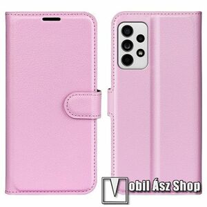 WALLET notesz tok / flip tok - RÓZSASZÍN - asztali tartó funkciós, oldalra nyíló, rejtett mágneses záródás, bankkártyatartó zseb, szilikon belső - SAMSUNG Galaxy A33 5G (SM-A336) kép