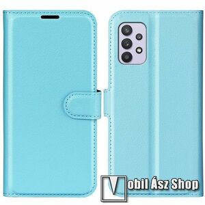 WALLET notesz tok / flip tok - VILÁGOSKÉK - asztali tartó funkciós, oldalra nyíló, rejtett mágneses záródás, bankkártyatartó zseb, szilikon belső - SAMSUNG Galaxy A53 5G (SM-A536U) kép