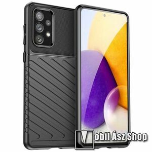 OTT! THUNDER SERIES szilikon védő tok / hátlap - 3D textúrált mintás, ERŐS VÉDELEM - FEKETE - SAMSUNG Galaxy A73 5G (SM-A736B) kép