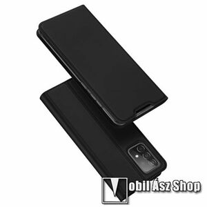 DUX DUCIS Skin Pro Series slim design notesz / mappa tok - FEKETE - asztali tartó funkciós, oldalra nyíló, rejtett mágneses záródás, bankkártyatartó zseb, szilikon belső - SAMSUNG Galaxy A73 5G (SM-A736B) - GYÁRI kép