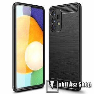 OTT! CARBON szilikon védő tok / hátlap - FEKETE - karbon mintás, ERŐS VÉDELEM! - SAMSUNG Galaxy A73 5G (SM-A736B) kép