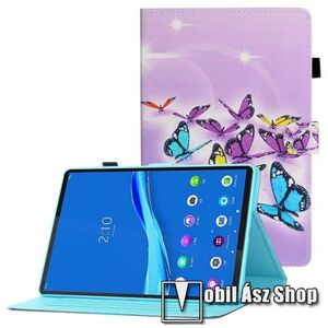 Notesz tok / mappa tok - PILLANGÓ MINTÁS - asztali tartó funkciós, mágneses záródás, oldalra nyíló, bankkártyatartó zsebek, ceruzatartó, szilikon belső - SAMSUNG Galaxy Tab A8 10.5 (2021) (SM-X200/SM-X205) kép