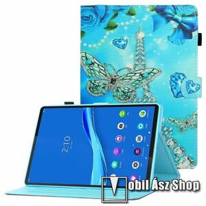 Notesz tok / mappa tok - PILLANGÓ / EIFFEL TORONY MINTÁS - asztali tartó funkciós, mágneses záródás, oldalra nyíló, bankkártyatartó zsebek, ceruzatartó, szilikon belső - SAMSUNG Galaxy Tab A8 10.5 (2021) (SM-X200/SM-X205) kép