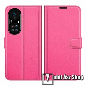 WALLET notesz tok / flip tok - MAGENTA - asztali tartó funkciós, oldalra nyíló, rejtett mágneses záródás, bankkártyatartó zseb, szilikon belső - HUAWEI P50 Pro kép