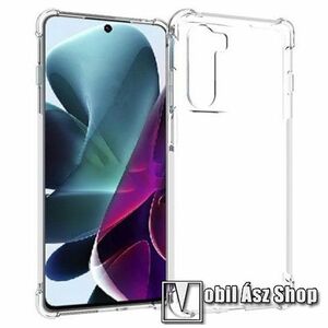 Szilikon védő tok / hátlap - FÉNYES - ÁTLÁTSZÓ - erősített sarkok - MOTOROLA Moto G200 5G kép