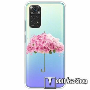 Szilikon védő tok / hátlap - VIRÁGOS ESERNYŐ MINTÁS - ÁTLÁTSZÓ - Xiaomi Redmi Note 11 4G (Global version) / Redmi Note 11S (Global version) kép