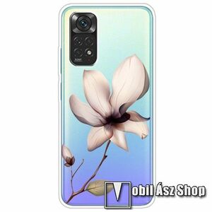 Szilikon védő tok / hátlap - VIRÁG MINTÁS - ÁTLÁTSZÓ - Xiaomi Redmi Note 11 4G (Global version) / Redmi Note 11S (Global version) kép