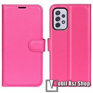 WALLET notesz tok / flip tok - MAGENTA - asztali tartó funkciós, oldalra nyíló, rejtett mágneses záródás, bankkártyatartó zseb, szilikon belső - SAMSUNG Galaxy A73 5G (SM-A736B) kép