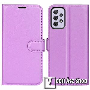 WALLET notesz tok / flip tok - LILA - asztali tartó funkciós, oldalra nyíló, rejtett mágneses záródás, bankkártyatartó zseb, szilikon belső - SAMSUNG Galaxy A73 5G (SM-A736B) kép