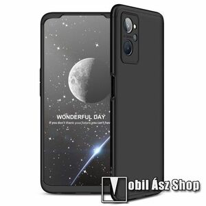 GKK műanyag védő tok / hátlap - FEKETE - 360 fokos védelem! - Oppo A96 4G (Global) / Realme 9i - GYÁRI kép