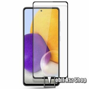 AMORUS előlap védő karcálló edzett üveg, TELJES KIJELZŐT VÉDI! - FEKETE - 9H, A teljes felületén tapad! - SAMSUNG Galaxy A73 5G (SM-A736B) - GYÁRI kép