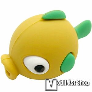 Adatátvitel adatkábel / USB töltő védő műanyag - 1db - CITROMSÁRGA HAL MINTÁS kép