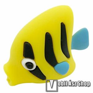 Adatátvitel adatkábel / USB töltő védő műanyag - 1db - CITROMSÁRGA HAL MINTÁS kép