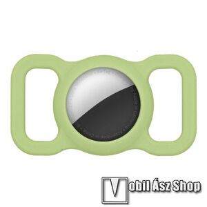 Szilikon védő tok Apple AirTag-hez - pórázra, nyakörvre, hámra rögzíthető, kisállatok számára - AVOKÁDÓ ZÖLD kép