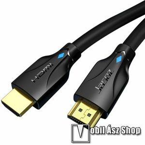 JASOZ HDMI-HDMI KÁBEL - v2.1 HDMI dugó, aranyozott HDMI dugó, 1, 5m hosszú, 48Gbps, 8K @60Hz, 4K @120Hz, 4K @60Hz, 2K @144Hz - FEKETE kép