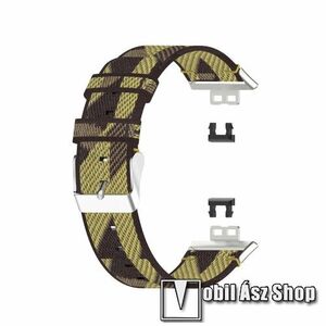 Okosóra szíj - szövet - CITROMSÁRGA - 117 + 92mm hosszú - HUAWEI Watch Fit / Watch Fit Elegant Edition kép