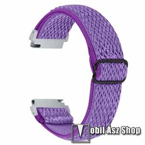 Okosóra szíj - fonott szövet, sztreccses, állítható - LILA - 22mm széles - SAMSUNG Galaxy Watch 46mm / Watch GT2 46mm / Watch GT 2e / Galaxy Watch3 45mm / Honor MagicWatch 2 46mm kép