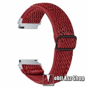 Okosóra szíj - fonott szövet, sztreccses, állítható - PIROS - 22mm széles - SAMSUNG Galaxy Watch 46mm / Watch GT2 46mm / Watch GT 2e / Galaxy Watch3 45mm / Honor MagicWatch 2 46mm kép