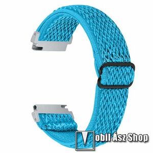 Okosóra szíj - fonott szövet, sztreccses, állítható - ÉGSZÍNKÉK - 22mm széles - SAMSUNG Galaxy Watch 46mm / Watch GT2 46mm / Watch GT 2e / Galaxy Watch3 45mm / Honor MagicWatch 2 46mm kép