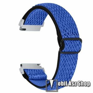 Okosóra szíj - fonott szövet, sztreccses, állítható - SÖTÉTKÉK - 22mm széles - SAMSUNG Galaxy Watch 46mm / Watch GT2 46mm / Watch GT 2e / Galaxy Watch3 45mm / Honor MagicWatch 2 46mm kép