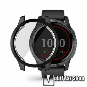 HAT PRINCE okosóra szilikon védő tok / keret - GALVANIZÁLT FEKETE - Szilikon előlapvédő is! - Garmin Venu 2S 40mm / Vivoactive 4S 40mm kép